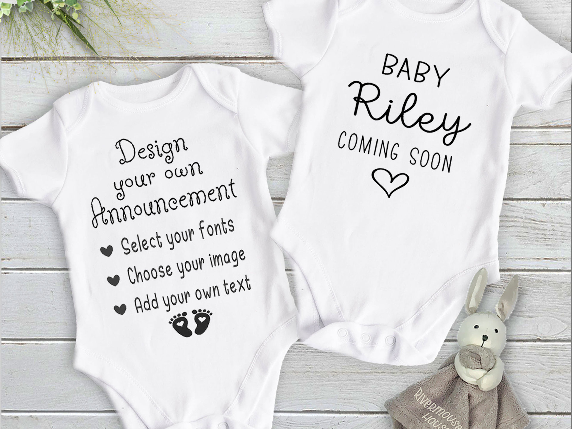Personalised Pregnancy & Birth Announcement, Create Your Own Baby Reveal Onesie