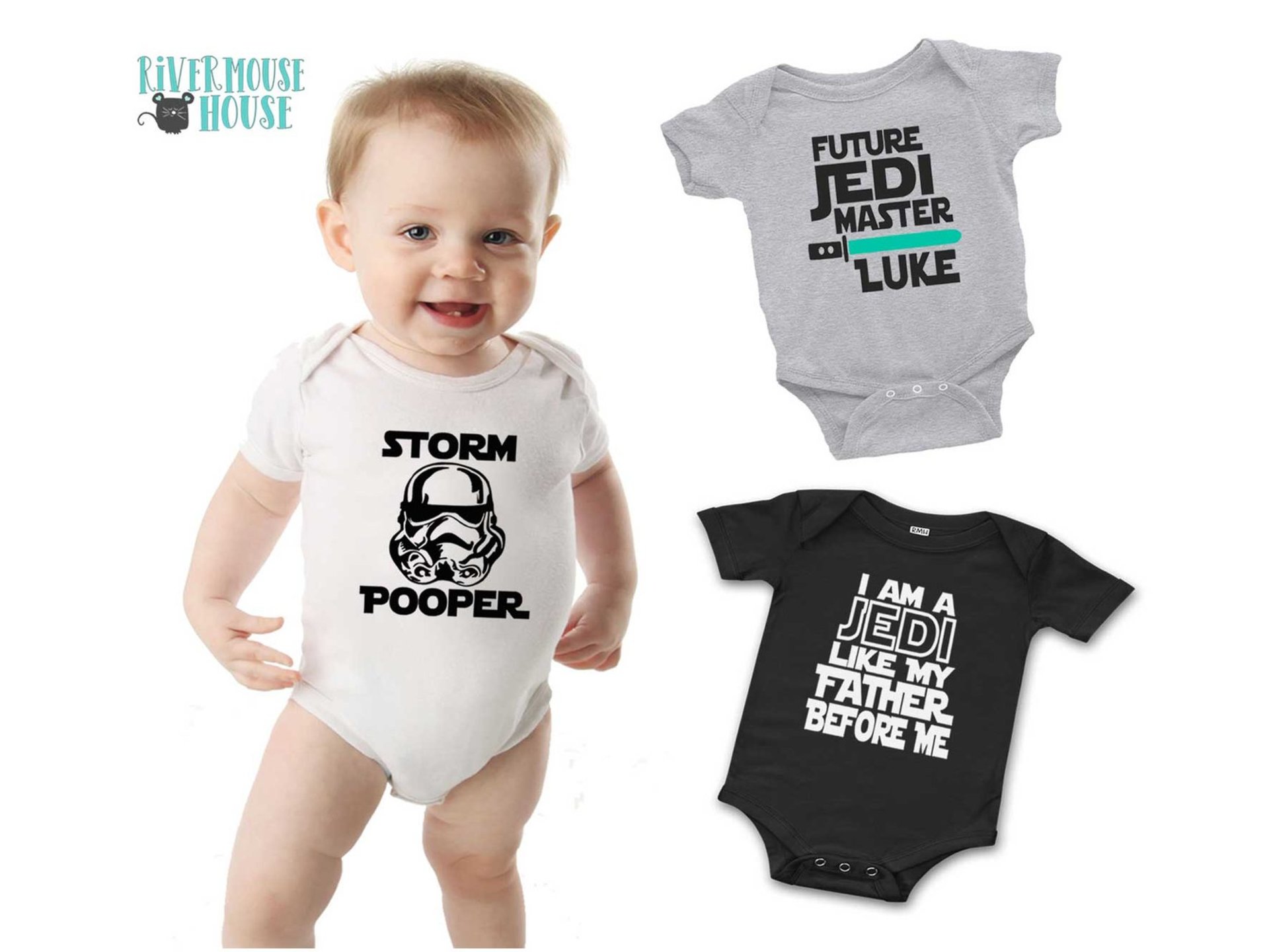Storm Pooper - The Dark Side funny Star Wars baby bodysuit