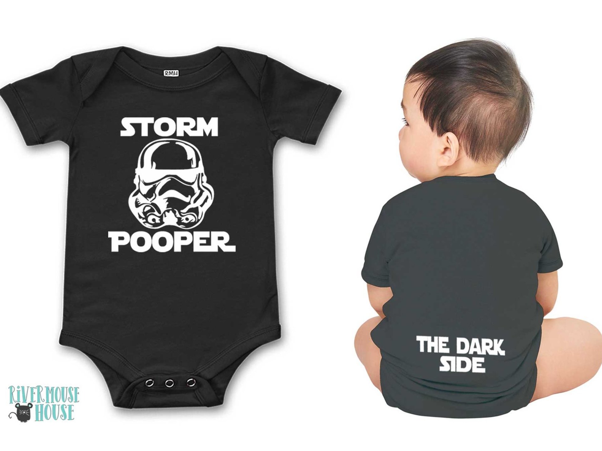 Storm Pooper - The Dark Side funny Star Wars baby bodysuit