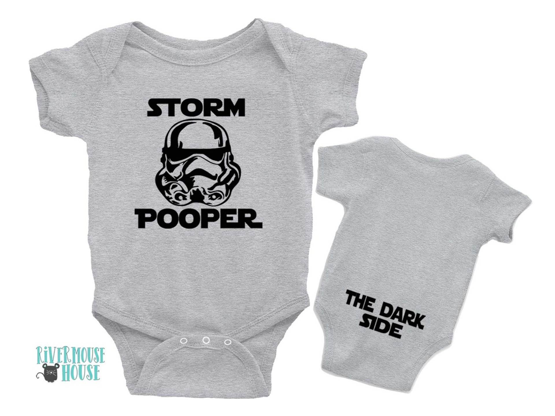 Storm Pooper - The Dark Side funny Star Wars baby bodysuit