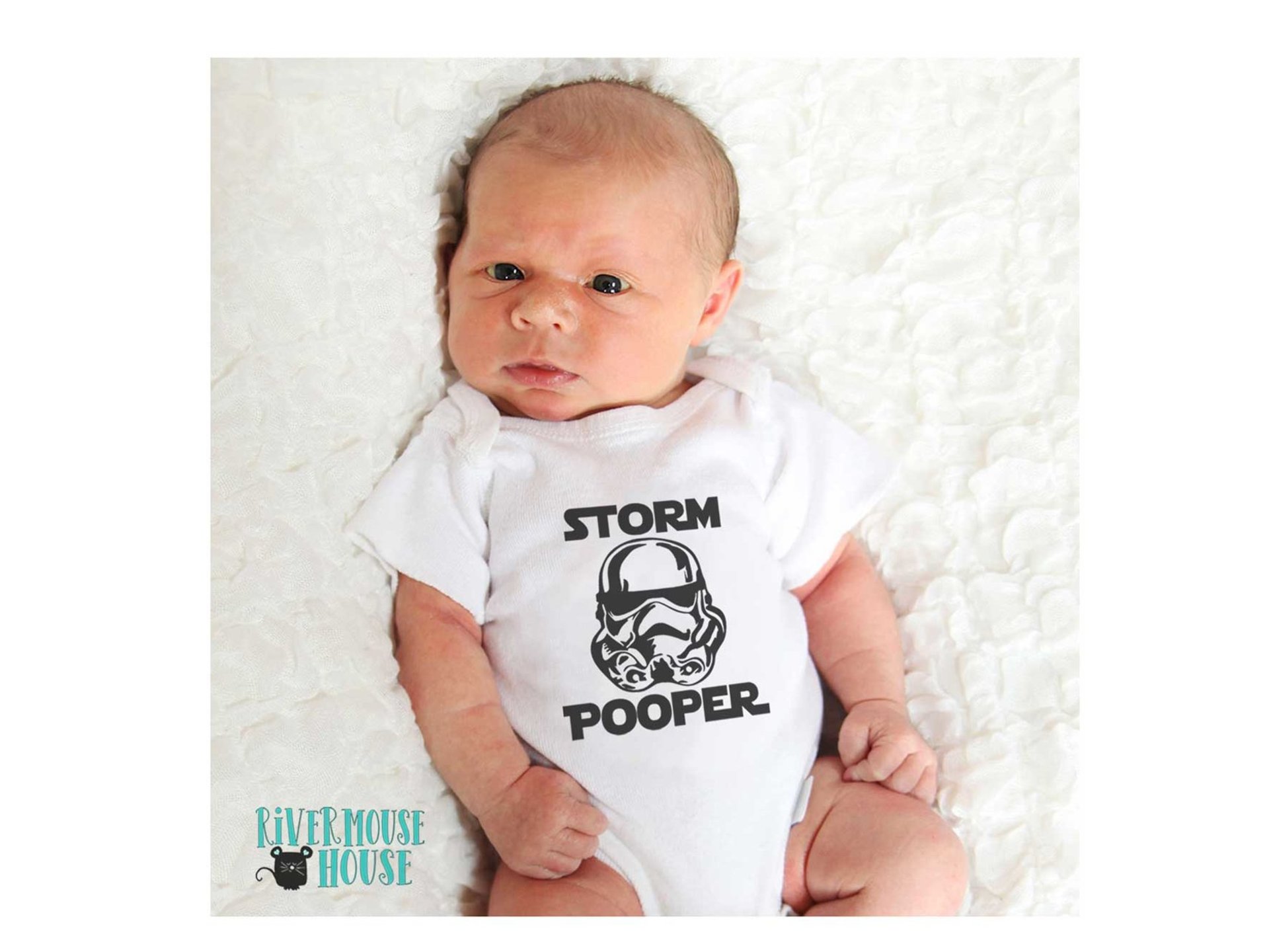 Storm Pooper - The Dark Side funny Star Wars baby bodysuit
