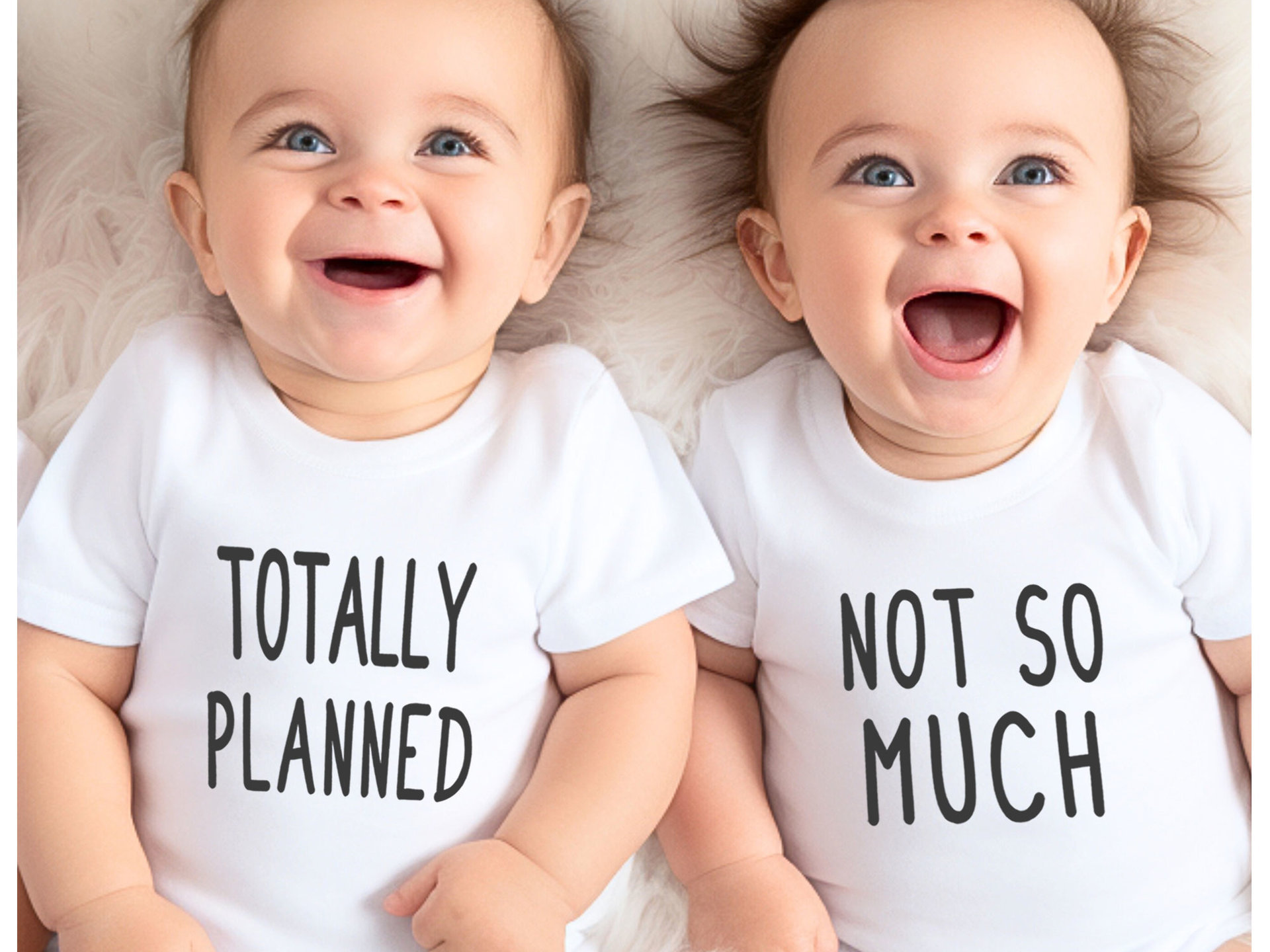 Totally Planned - Not So Much, Funny twins set of 2 baby bodysuits