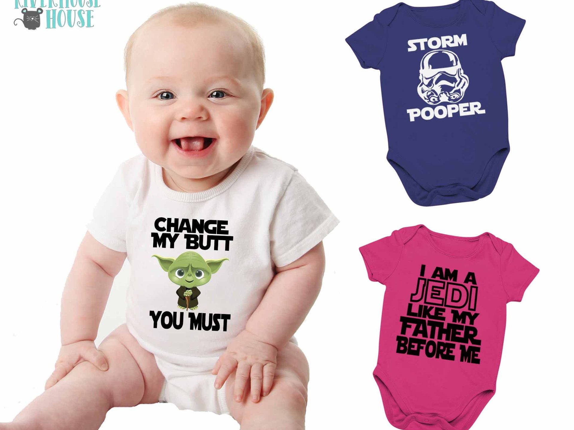 Yoda Baby Bodysuit, Change My Butt You Must, Funny Star Wars Onesie