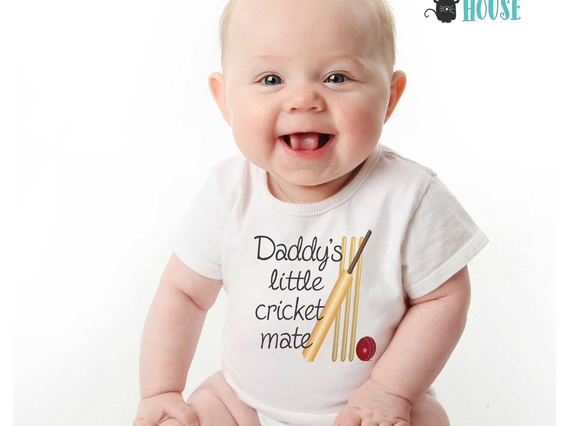 Australian Cricket Baby Bodysuit, Mummy + Daddy's Little Cricket Mate