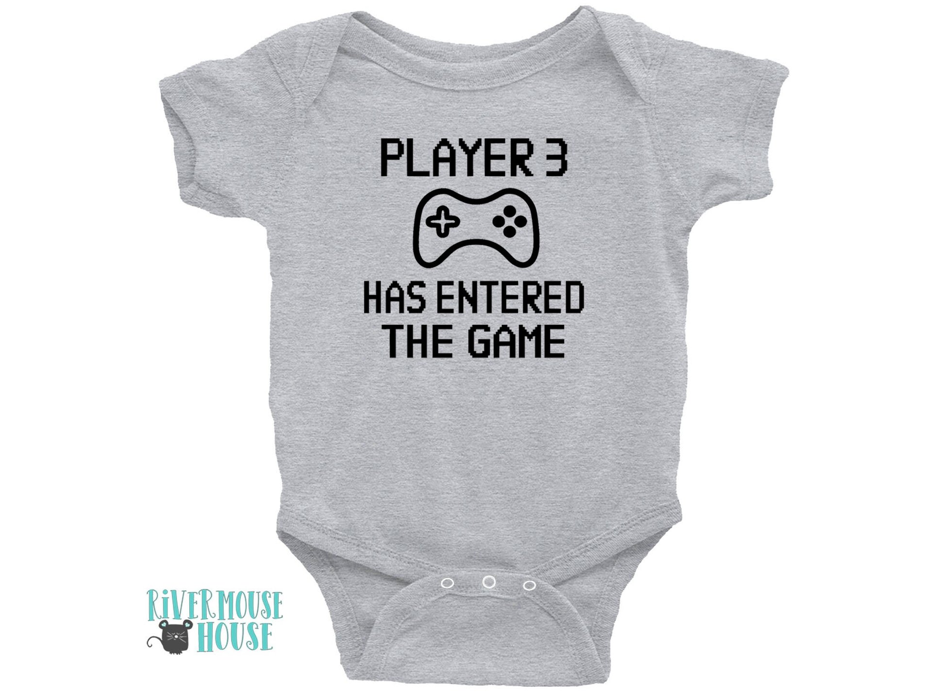 Gamer Baby Bodysuit, Player 3 has Entered the Game Pregnancy Announcement