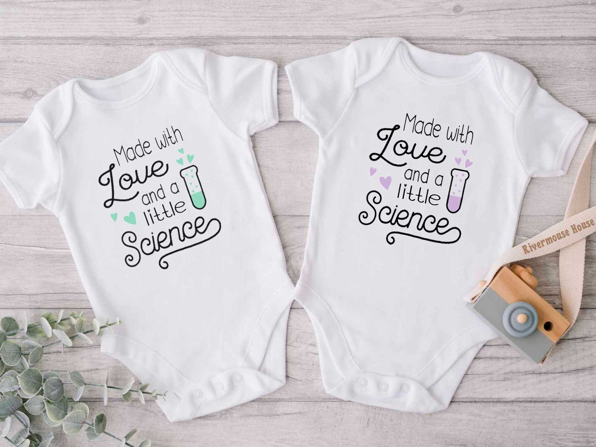 IVF Baby Bodysuit, Made with Love and a Little Science, Miracle Pregnancy & Birth Announcement