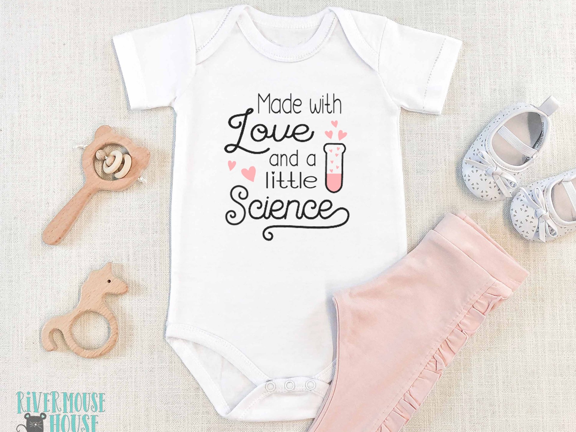 IVF Baby Bodysuit, Made with Love and a Little Science, Miracle Pregnancy & Birth Announcement
