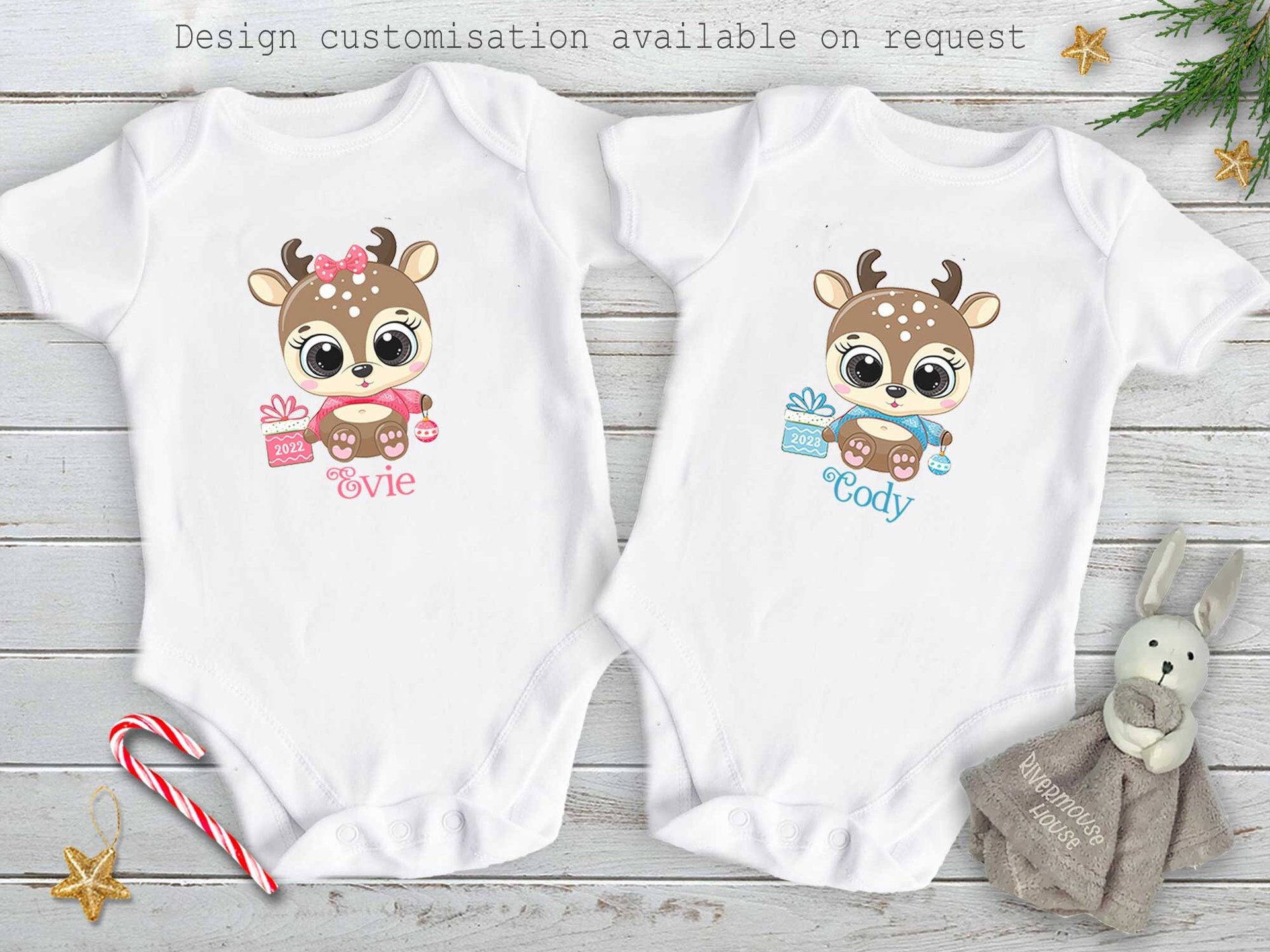 My 1st Christmas Baby Reindeer Personalised Bodysuit