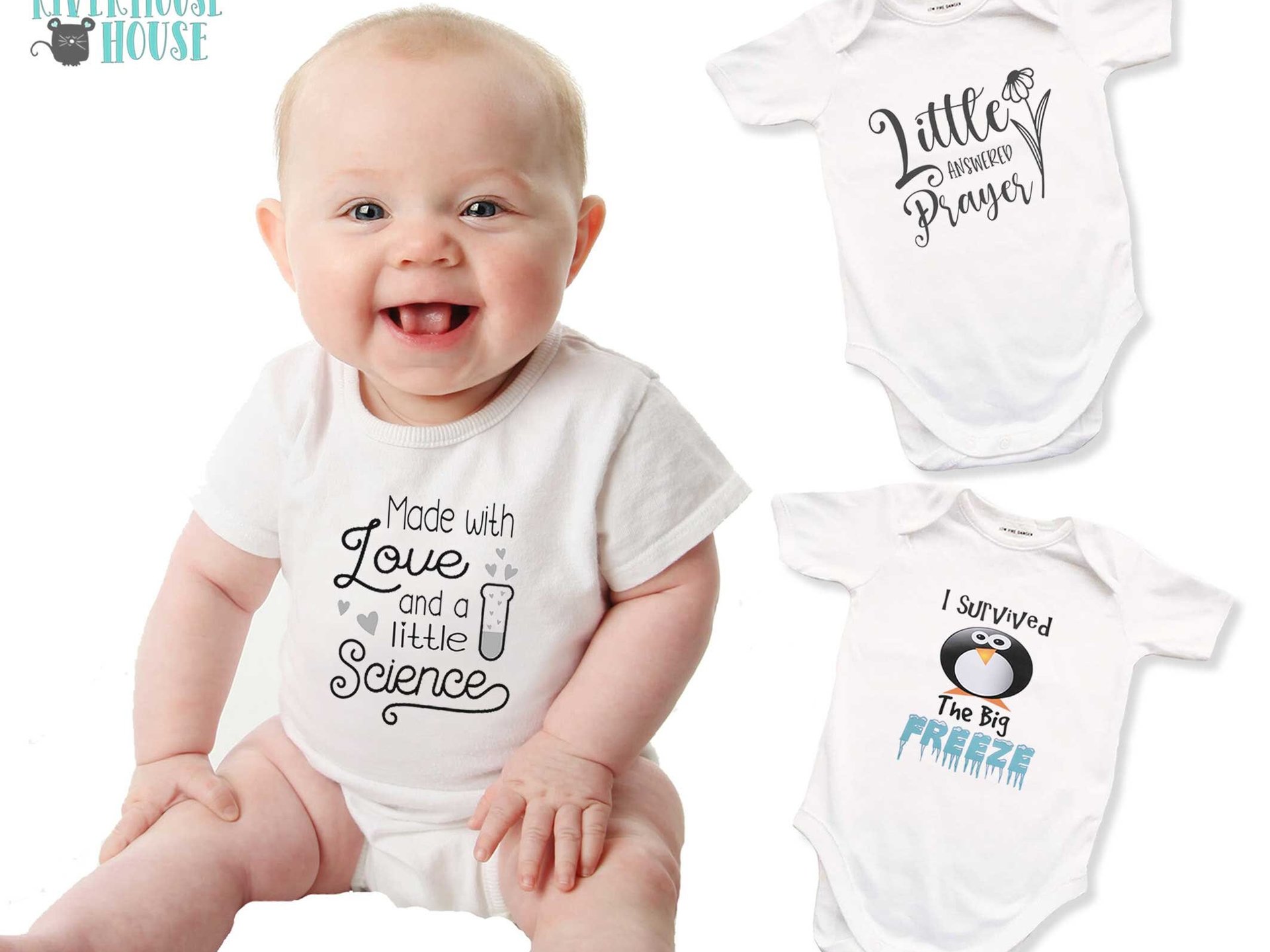 IVF Baby Bodysuit, Made with Love and a Little Science, Miracle Pregnancy & Birth Announcement