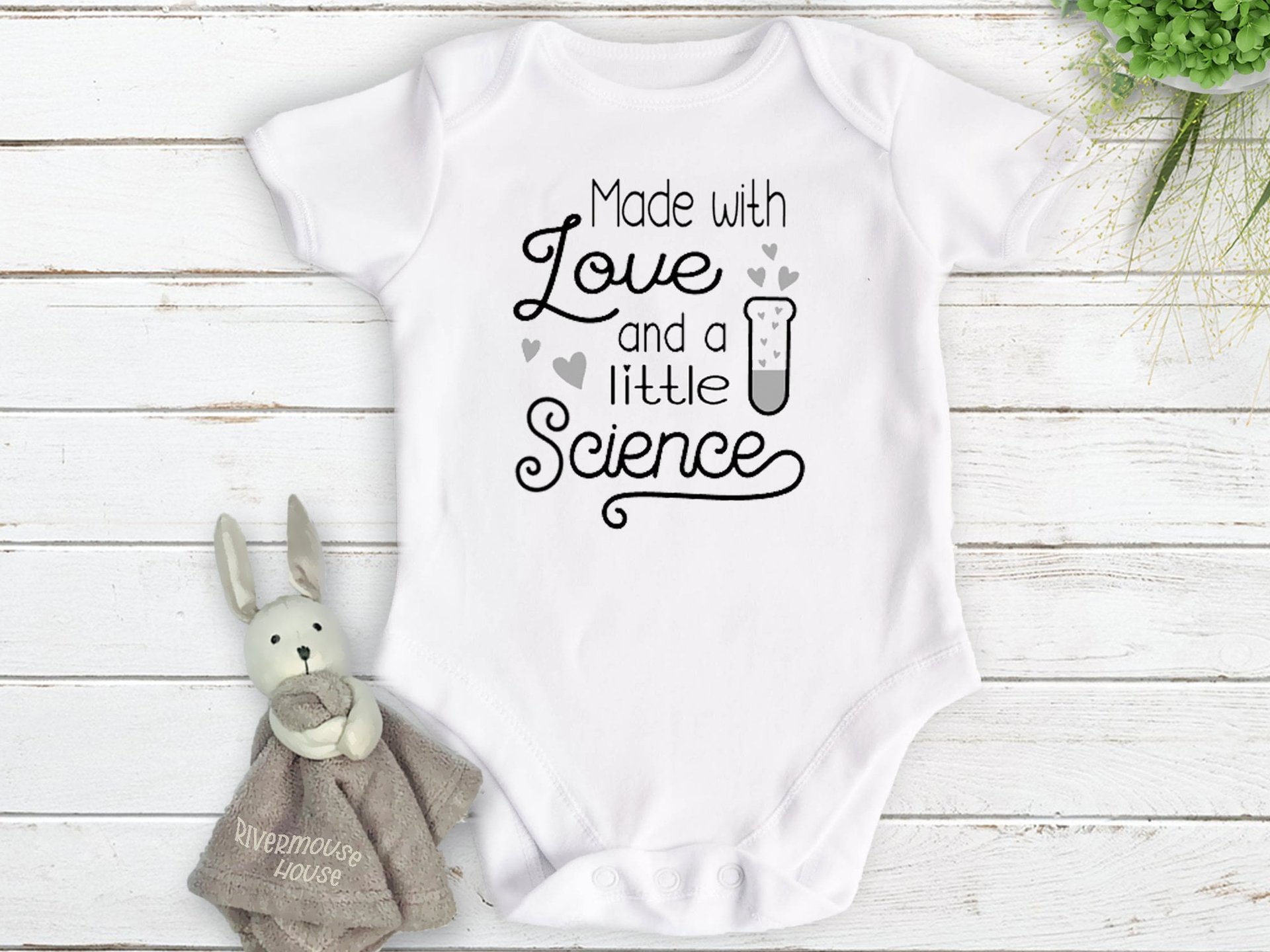 IVF Baby Bodysuit, Made with Love and a Little Science, Miracle Pregnancy & Birth Announcement