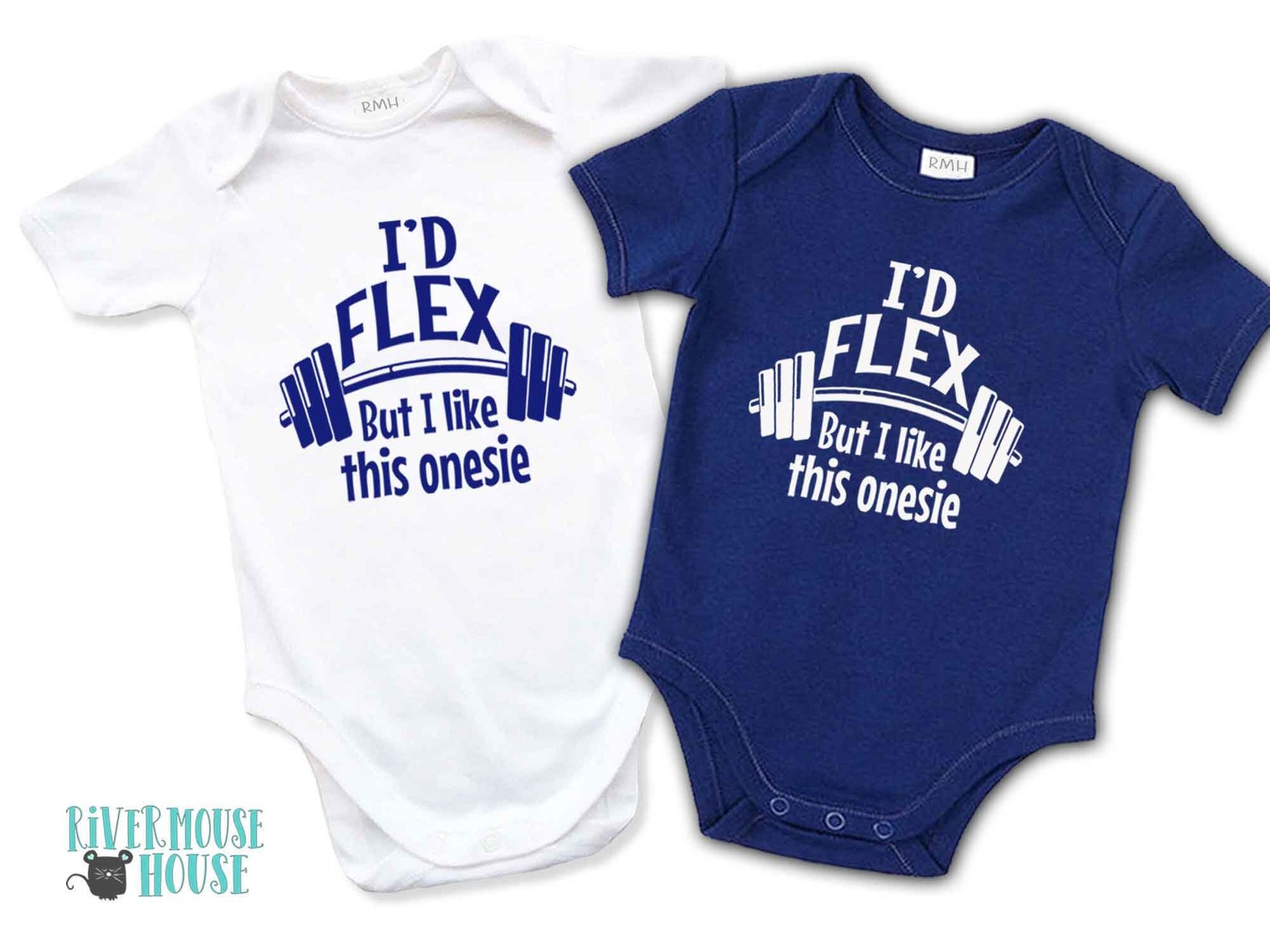 Funny Gym Baby Bodysuit, I'd Flex But I Like This Onesie Work Out Romper