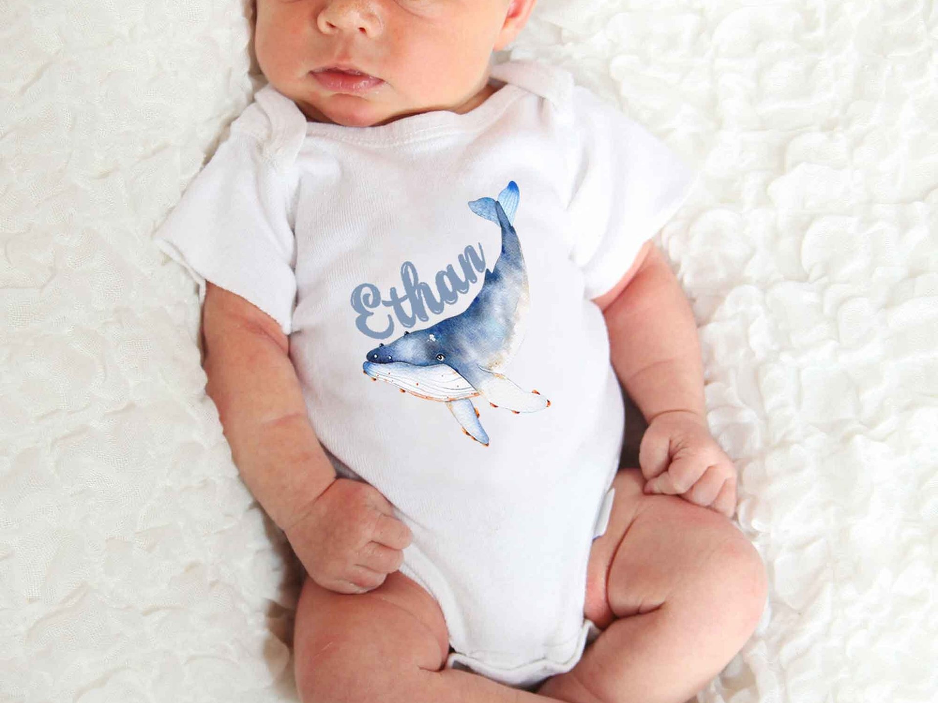 Wild Whale Personalised Baby Bodysuit