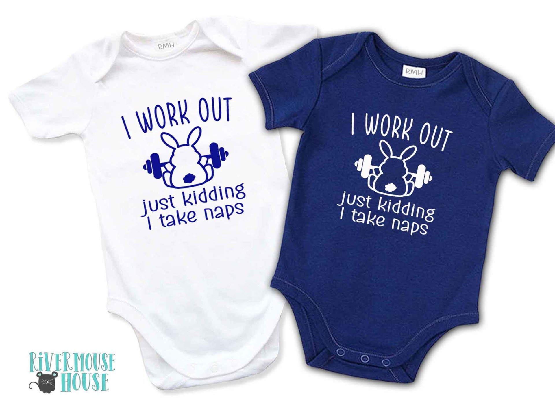 Funny Gym Bunny Baby Bodysuit, I Work Out..Just Kidding I Take Naps