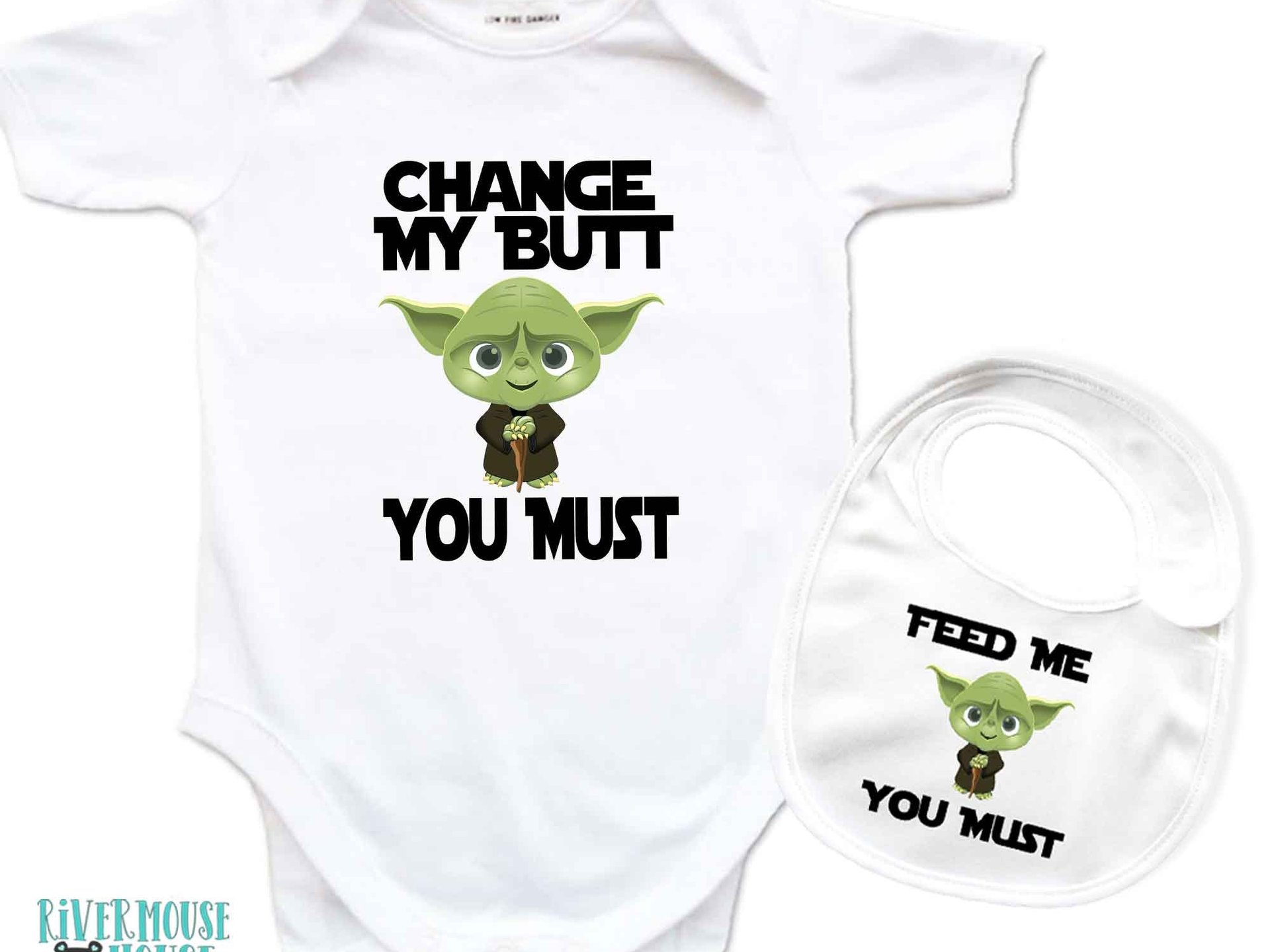 Yoda Baby Bodysuit, Change My Butt You Must, Funny Star Wars Onesie