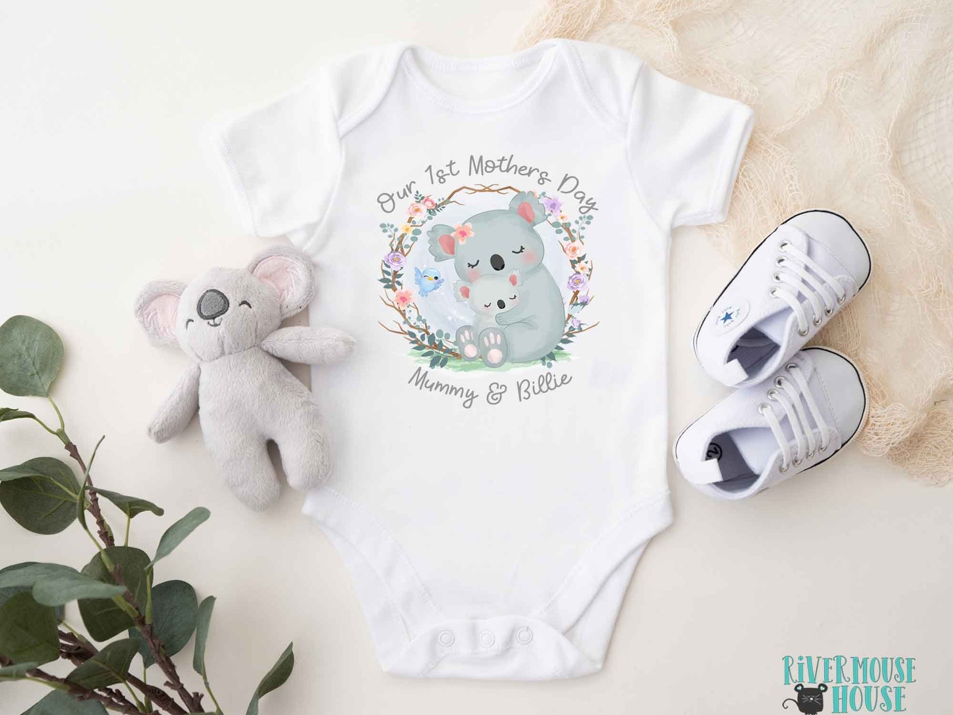 Our First Mothers Day Personalised Mummy & Baby Animals Bodysuit