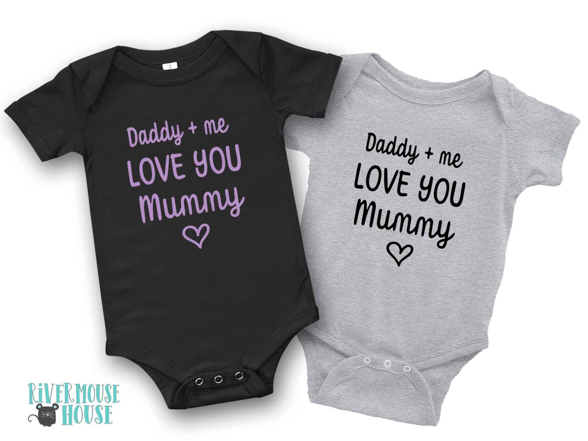 Daddy + me love you Mummy baby bodysuit, First mothers day gift for Mum