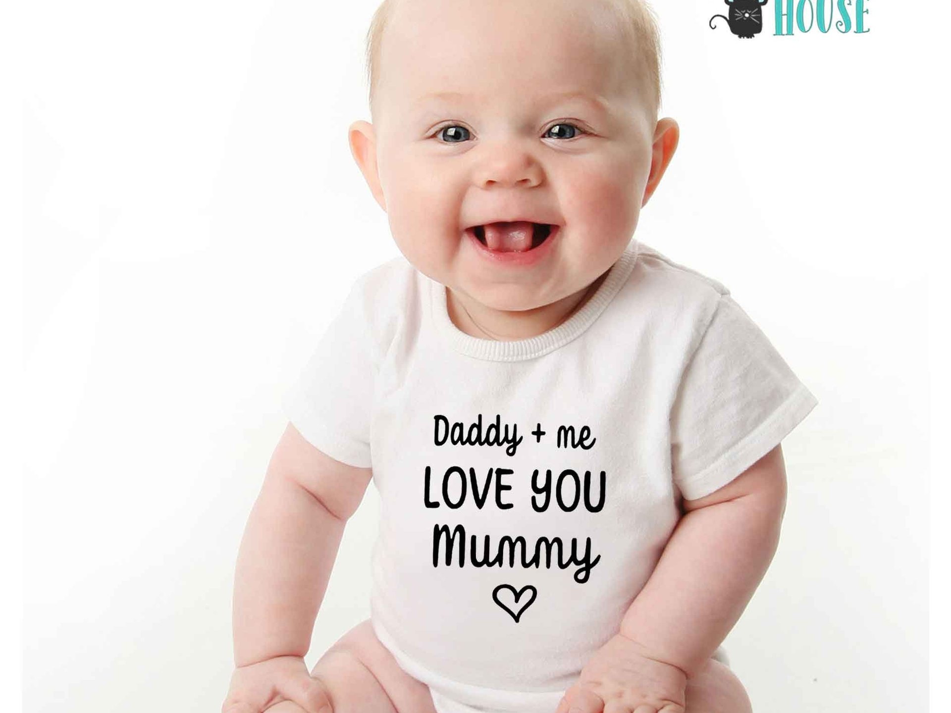 Daddy + me love you Mummy baby bodysuit, First mothers day gift for Mum