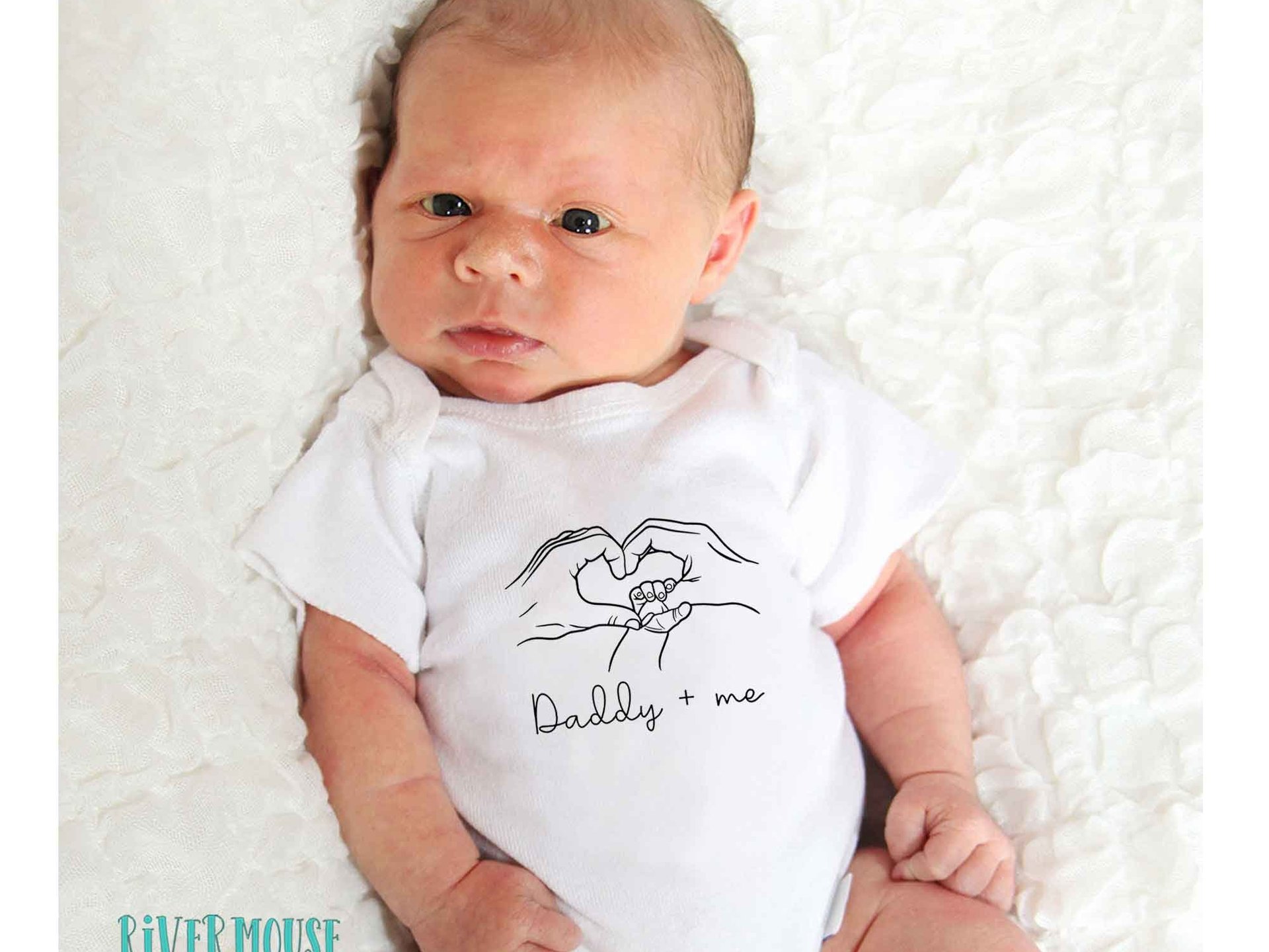 Daddy + me holding hands personalised baby bodysuit