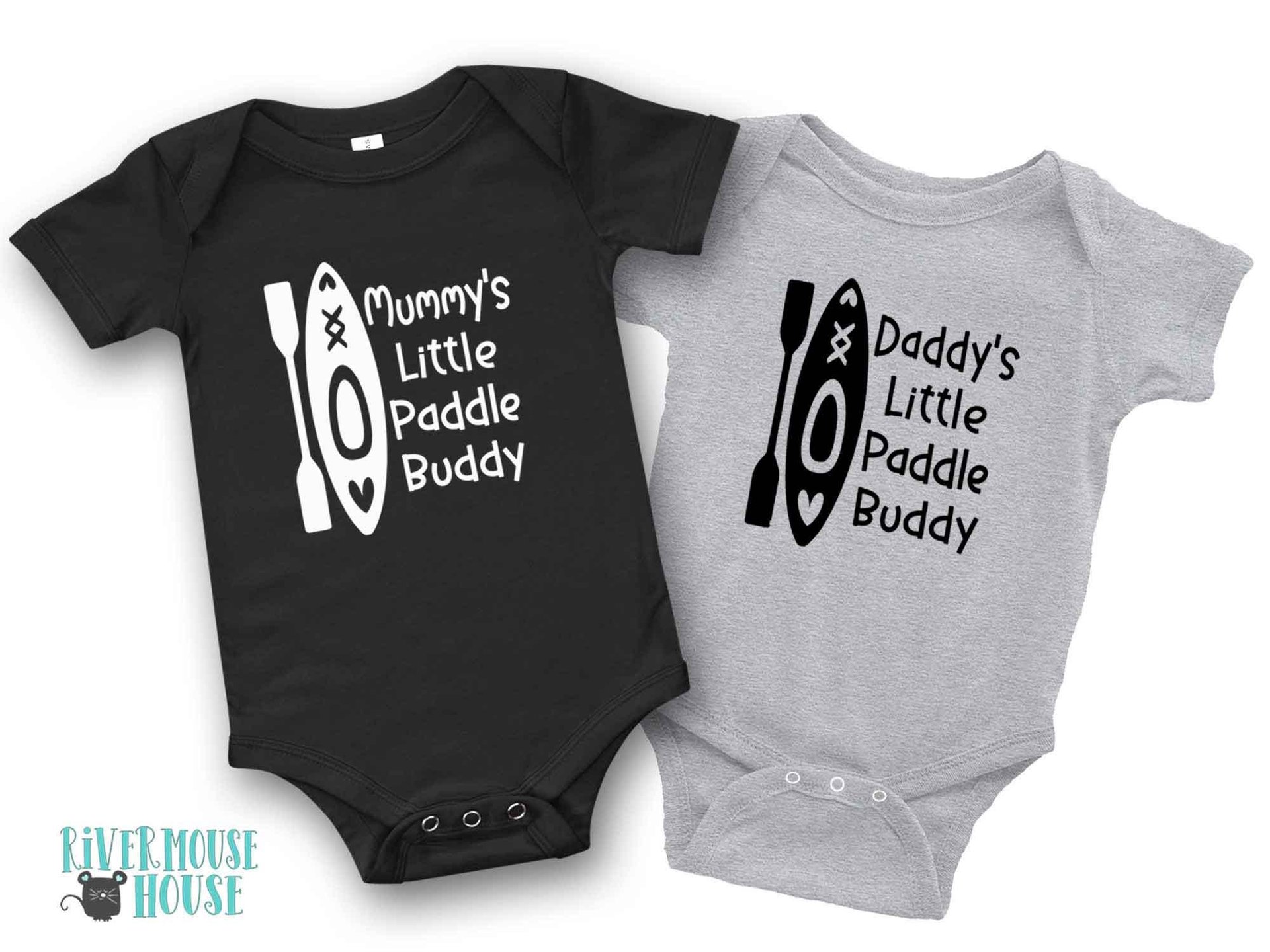 Little paddle buddy baby bodysuit personalised kayak & canoe lovers gift