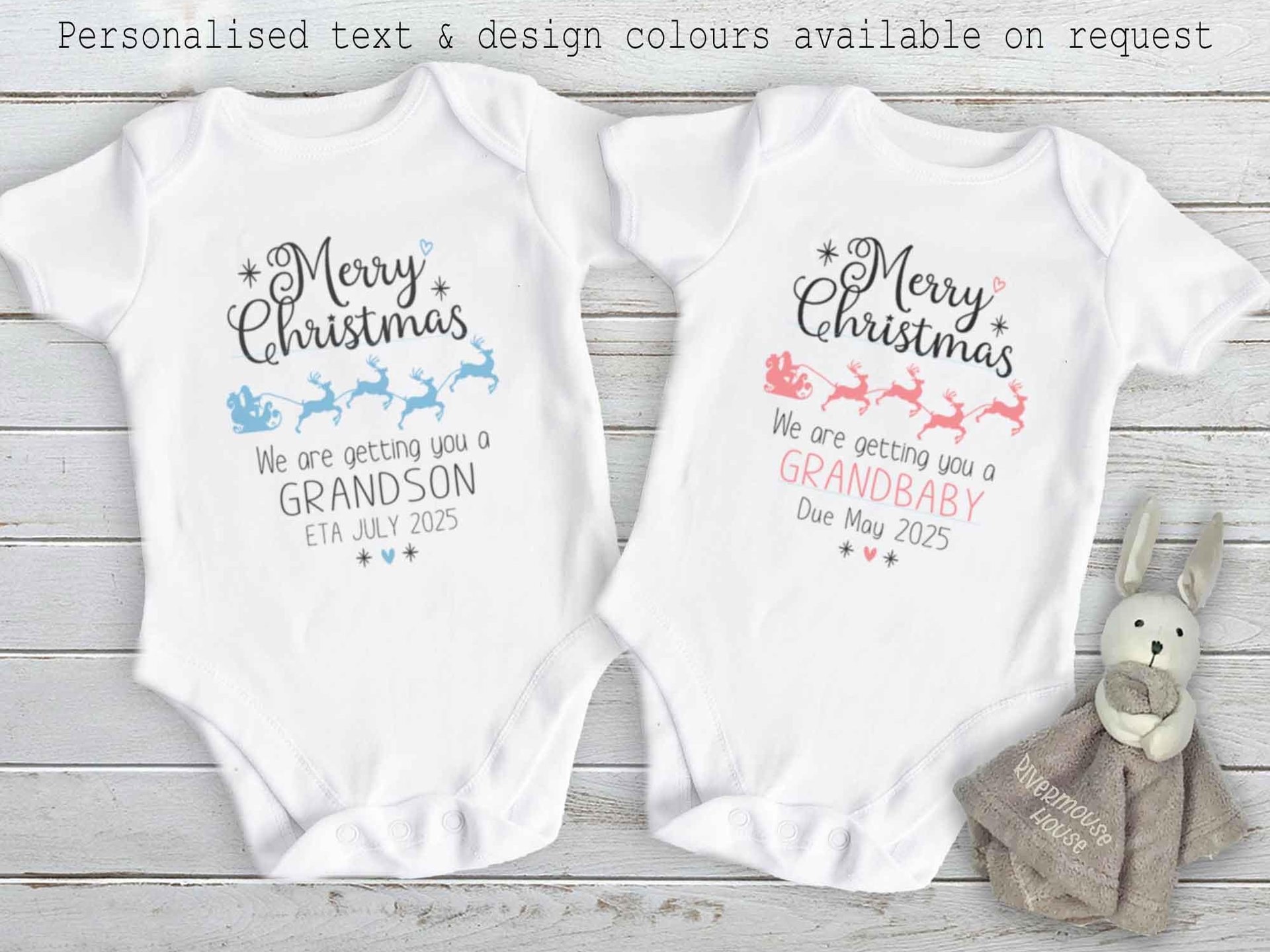 Merry Christmas we are getting you a grandchild personalised pregnancy announcement