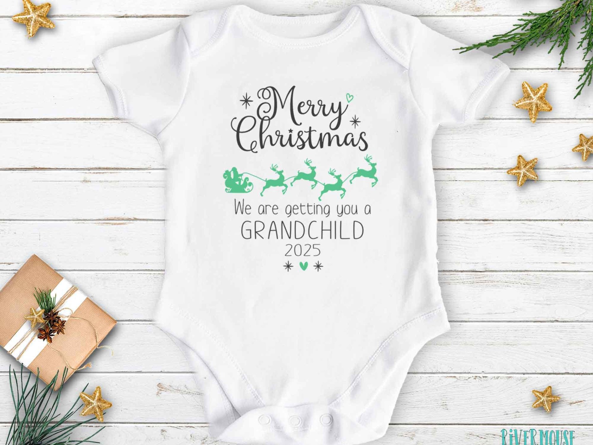 Merry Christmas we are getting you a grandchild personalised pregnancy announcement