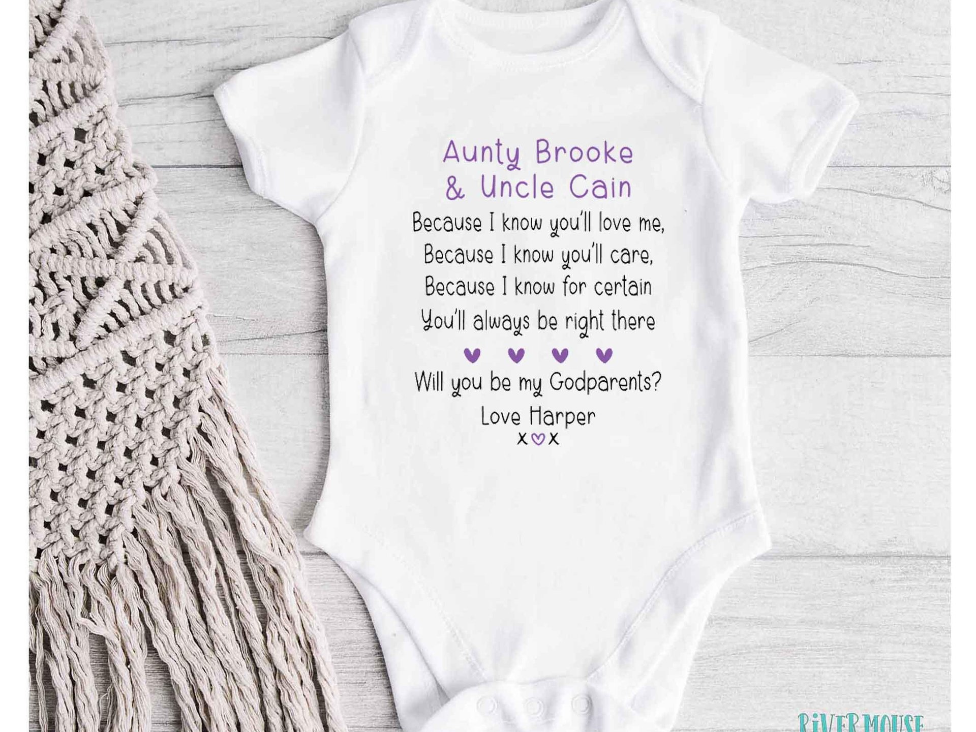 Will you be my Godparents, Godmother, Godfathern personalised proposal baby bodysuit, Christening announcement