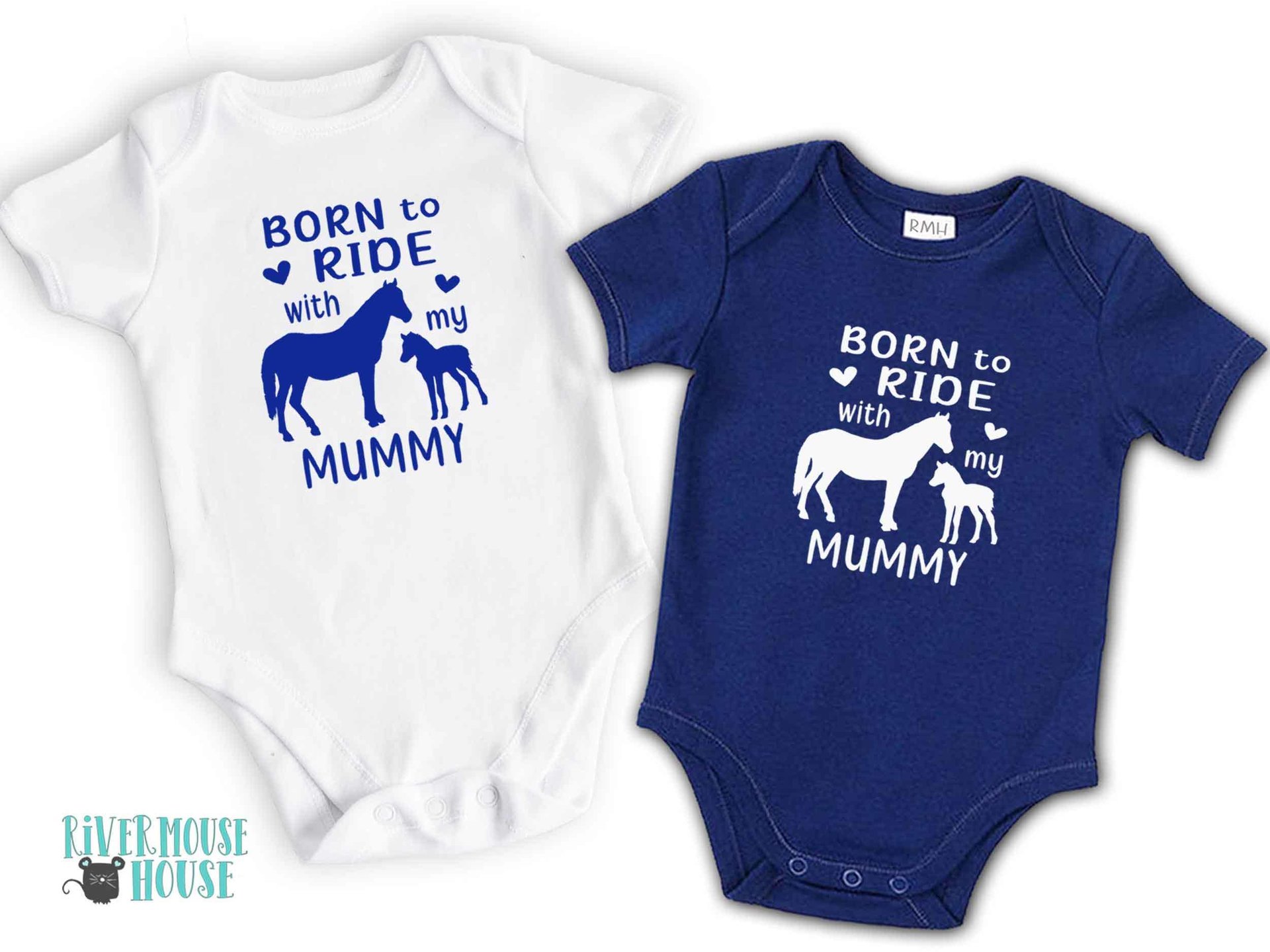 Horse baby bodysuit, Born to ride with my Mummy