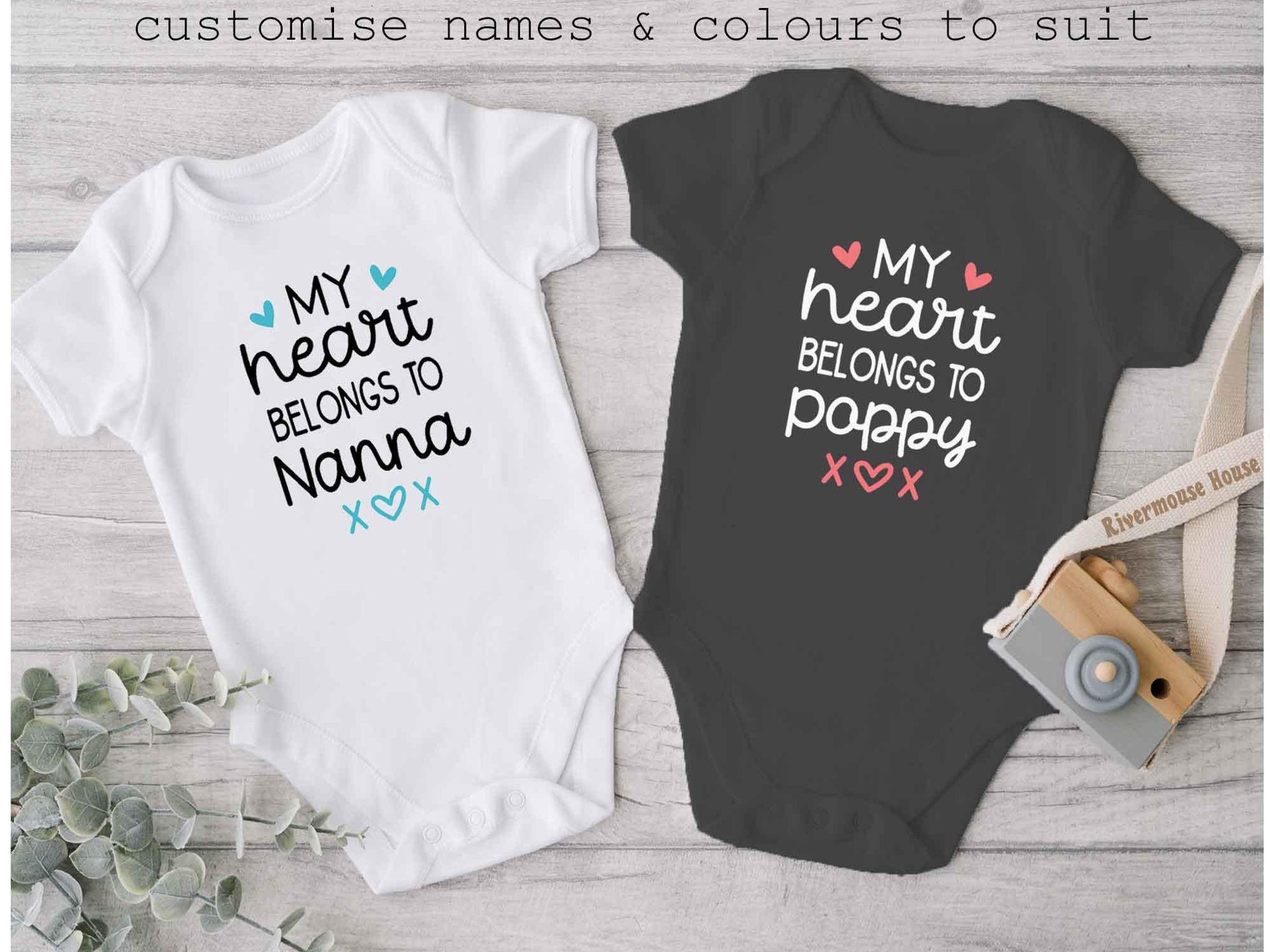 My heart belongs to Mummy, Daddy baby bodysuit, Personalised valentines day gift