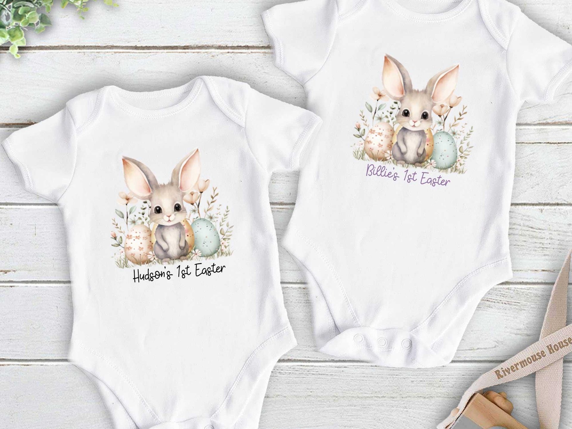 Australian bilby first Easter baby bodysuit, Personalised little Aussie animal romper