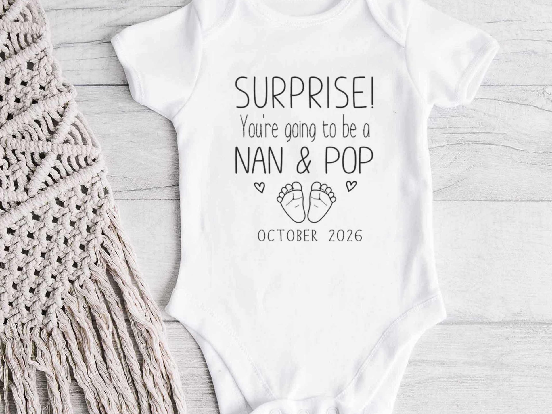 Surprise baby pregnancy announcement, Personalised reveal for Grandparents, Daddy, Aunty, Uncle & family