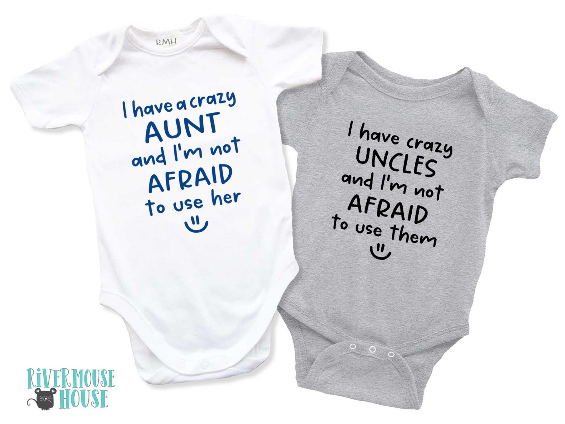 I have crazy Aunts & Uncles and I'm not afraid to use them funny baby bodysuit, Personalised names to suit your family