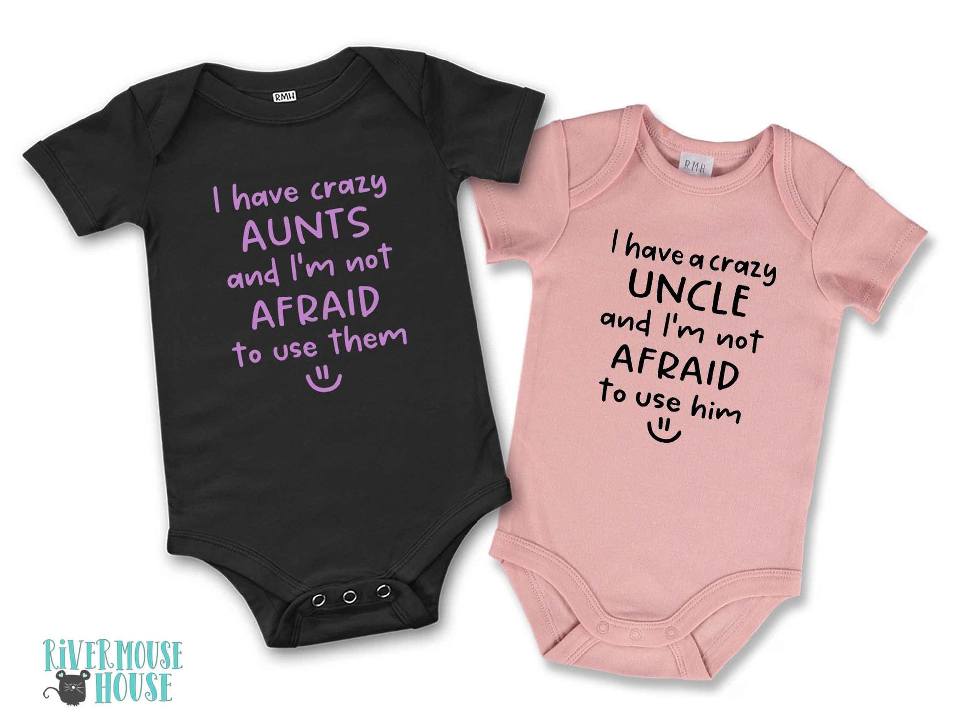 I have crazy Aunts & Uncles and I'm not afraid to use them funny baby bodysuit, Personalised names to suit your family