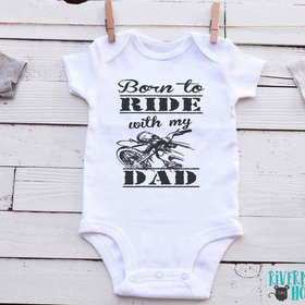 Born to Ride with my Dad motorcycle baby onesie, custom biker kids onesie