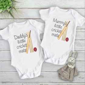 Australian Cricket Baby Bodysuit, Mummy + Daddy's Little Cricket Mate
