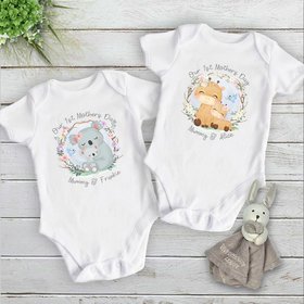 Our First Mothers Day Personalised Mummy & Baby Animals Bodysuit