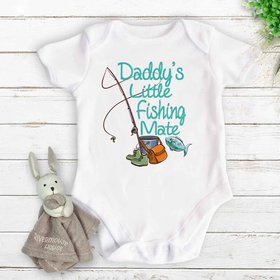 Daddy's Little Fishing Mate Custom Baby Bodysuit