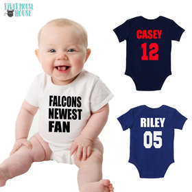 Personalised Sports Jersey Baby Bodysuit, Newest Fan Custom Name + Number Aussie Footy Romper