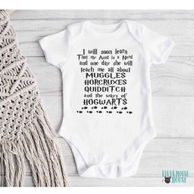 Harry Potter Hogwarts baby onesie, I will soon learn my Aunt is a nerd