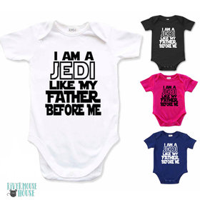 I Am a Jedi Like My Father Before Me Star Wars Baby Bodysuit