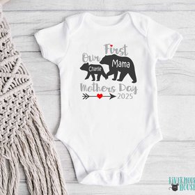 Our first mothers day Mama & baby bear 2025 personalised bodysuit, Custom gift for Mummy