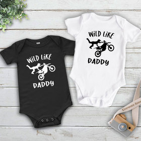 Motocross Baby Wild Like Daddy Dirt Bike Motorcycle Bodysuit