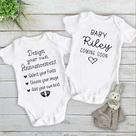 Personalised Pregnancy & Birth Announcement, Create Your Own Baby Reveal Onesie