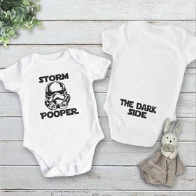 Storm Pooper - The Dark Side funny Star Wars baby bodysuit