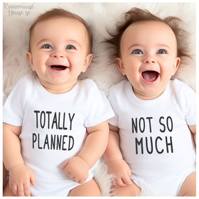 Totally Planned - Not So Much, Funny twins set of 2 baby bodysuits