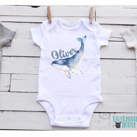 Wild Whale Personalised Baby Bodysuit