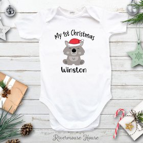 My First Christmas Baby Wombat Personalised Bodysuit