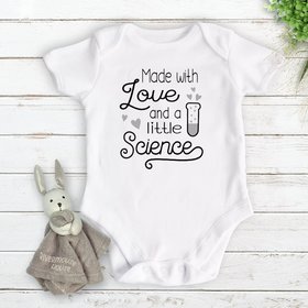 IVF Baby Bodysuit, Made with Love and a Little Science, Miracle Pregnancy & Birth Announcement
