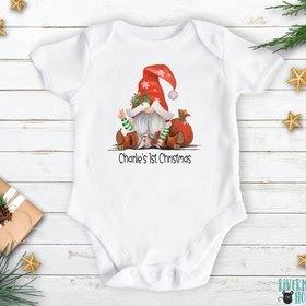 Santa Baby peace out Christmas bodysuit, Personalised with bubs name or custom text