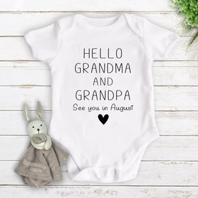 Hello baby personalised pregnancy announcement, See you soon custom baby reveal for Grandparents, Daddy, friends & family
