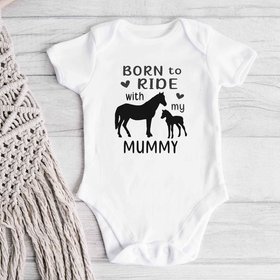 Horse baby bodysuit, Born to ride with my Mummy